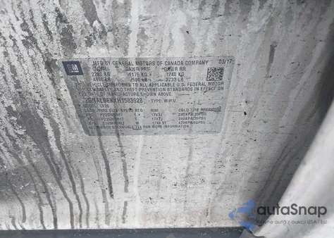 2017 Chevrolet Equinox Ls из США, поврежденный, VIN 2GNALBEKXH1583928